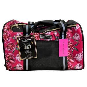 Betsey Johnson Pet Carrier NWT Pink Floral Pets 16 Lbs Travel Shoulder Strap